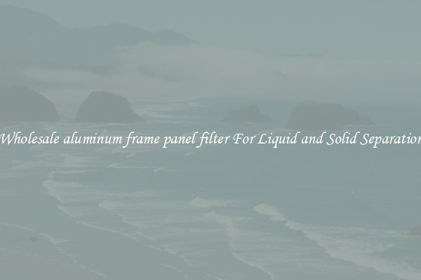 Wholesale aluminum frame panel filter For Liquid and Solid Separation