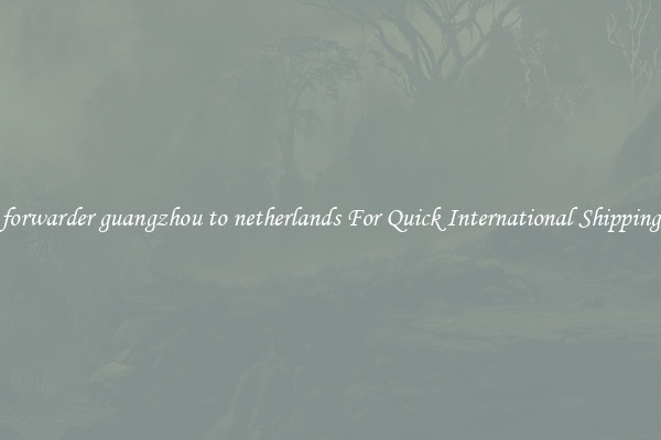 forwarder guangzhou to netherlands For Quick International Shipping