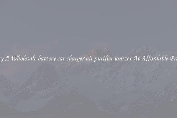 Buy A Wholesale battery car charger air purifier ionizer At Affordable Prices