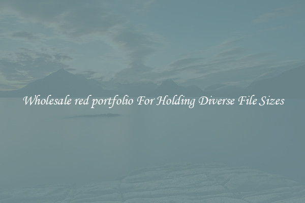 Wholesale red portfolio For Holding Diverse File Sizes