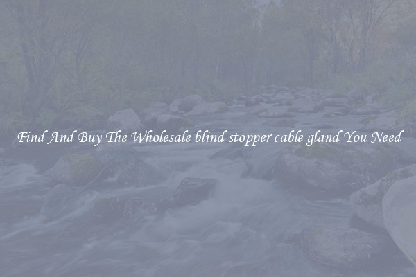 Find And Buy The Wholesale blind stopper cable gland You Need