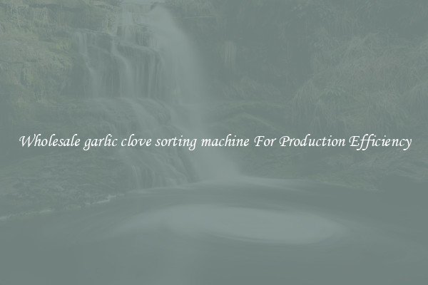 Wholesale garlic clove sorting machine For Production Efficiency