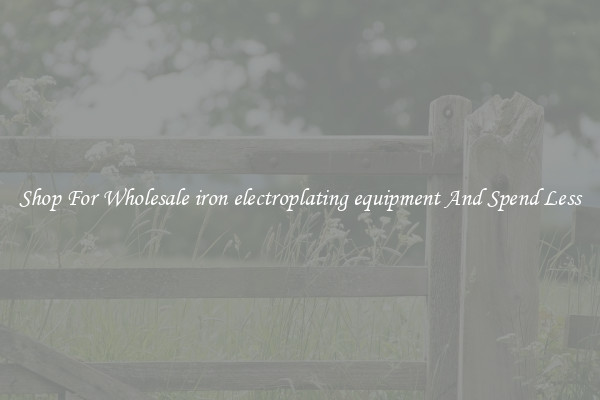 Shop For Wholesale iron electroplating equipment And Spend Less