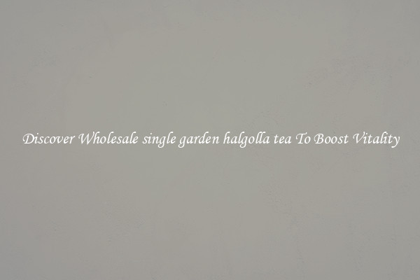 Discover Wholesale single garden halgolla tea To Boost Vitality