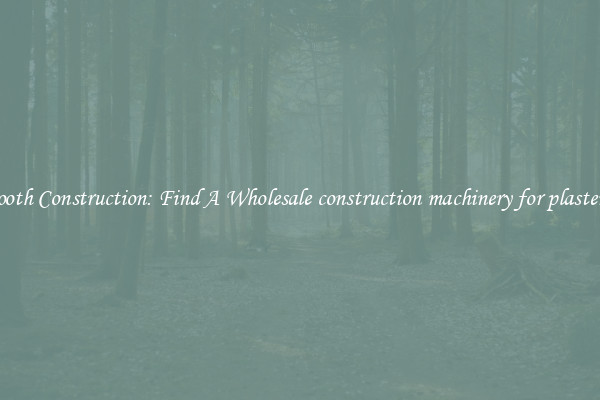  Smooth Construction: Find A Wholesale construction machinery for plastering 