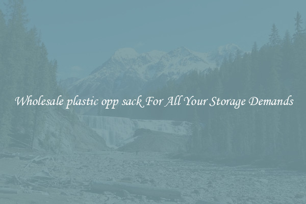 Wholesale plastic opp sack For All Your Storage Demands